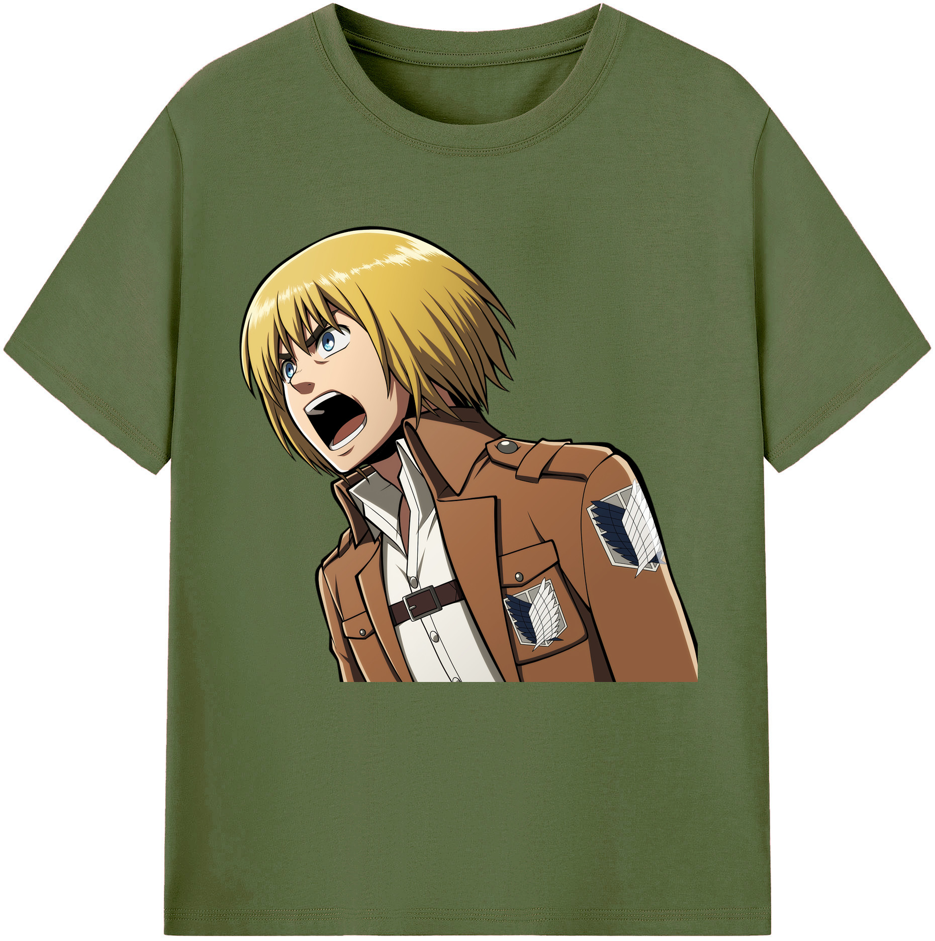 （画像用） 進撃の巨人 アルミン·アルレルト Attack on Titan Armin Arlert 綿100％半袖Tシャツ（フロントプリント）